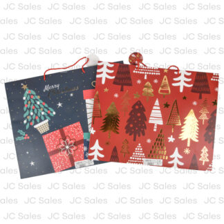 Hx Xmas Gift Bag Foil Accents Asst Wide Jumbo