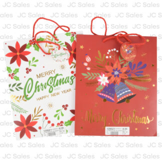 Hx Xmas Gift Bag Foil Accents Asst Lg