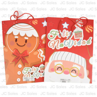 Hx Xmas Gift Bag Feliz Navidad 3D Asst X-Lg