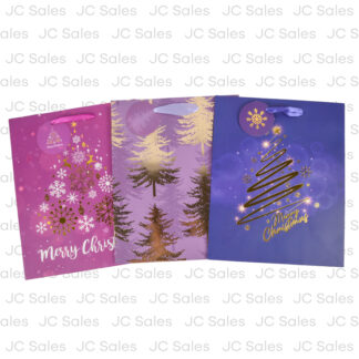 Hx Xmas Gift Bag Foil Accents Asst Lg