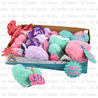 Hv Plush Heart Keyring W/Dangle Pdq Asst