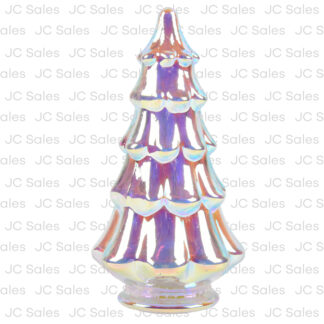 Hx Xmas Iridescent Glass Light Up Tree Decor
