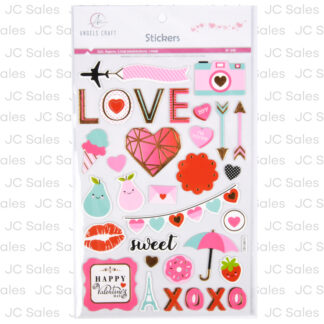 Hv Valentine'S Clipboard Stickers W/Foil Asst 32 Ct