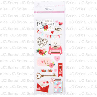 Hv Valentine'S Clipboard Stickers W/Foil Asst 17 Ct