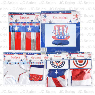 Hp Patriotic Paper Deco 3 Banners/3 Centerpieces Asst