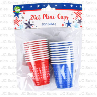 Hp Patriotic Mini Cups Blue/Red W/Stars 2 Oz 20 Ct