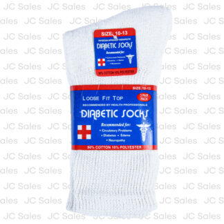 Diabetic Crew Socks White Sz 10-13 3 Pk