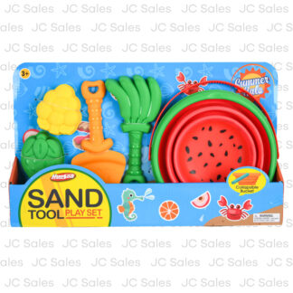 Hs Beach Toy Sand Play Tools W/Folding Bucket