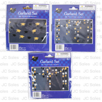 Hg Graduation Multi-Finish Garland Asst 7 Ft
