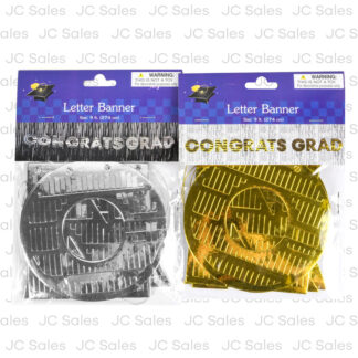 Hd Graduation Foil Brush Banner Asst Colors 9 Ft