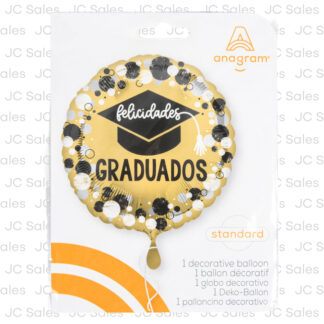 Hg Graduation Balloons Gold/Black Asst Designs