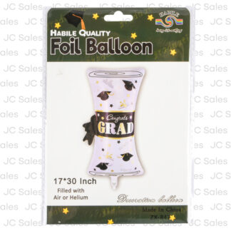 Hg Foil Balloon "Congrats Grad" Diploma 17 In