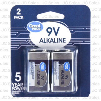 Great Value Alkaline 9V Batteries 2 Pk