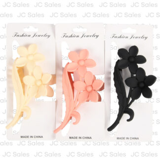 Hair Claw Flower Clip Asst Matte Colors
