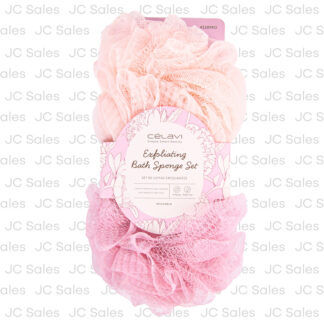 Celavi Exfoliating Bath Sponge Set Asst Colors 2 Pc