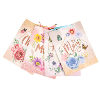 Hm Gift Bag Paper Glitter Size"L" 4Asstd