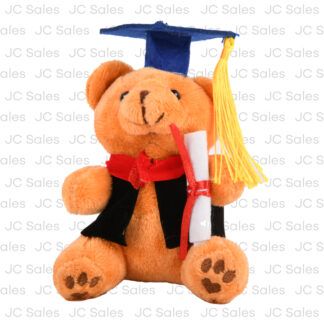 Hg 4.5" Clip On Graduation Brown Bear Blue Cap