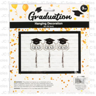 Hg Graduation Hanging Door Decoration 8" 3Pcs