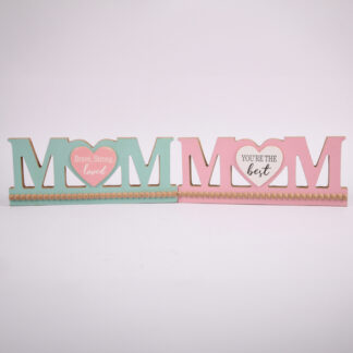 Hm Mother'S Day Stand Deco Wood - 24X9.5X1.5Cm