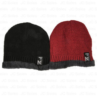 Hw Beanies Solid Black With Warm Fabric Inside
