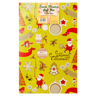 Hx Gift Box 3Pc Printed Lg 14.5 X 9.5 X 1.875 W/Asst Design #S1497