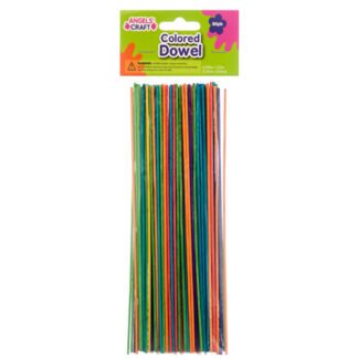 Craft Wood Dowel Stick 80Ct 7.75" X 0.06" Asst Clr #Suw-5011