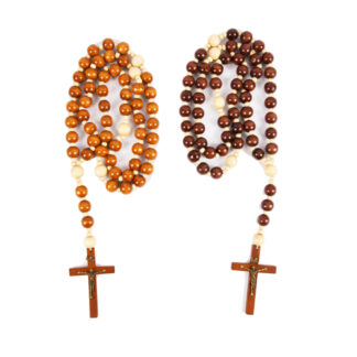 Rosary Beads W/ Wooden Cross Asst Color