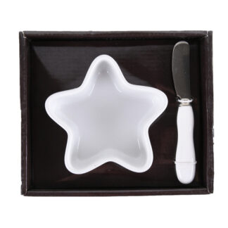 Hx Dip Star Shaped Bowl W/ Spreader In Box