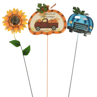 Ht Harvest Yard Stake Metal 6 Asst