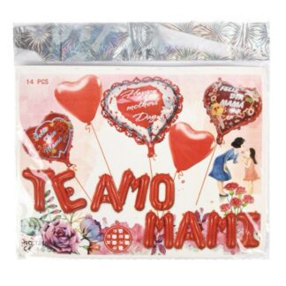 Hm Foil Balloons "Te Amo Mami" Set 14 Pc