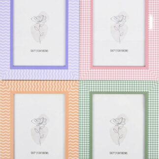 Photo Frame Asst Patterns Pastel Colors 5 X 7 In