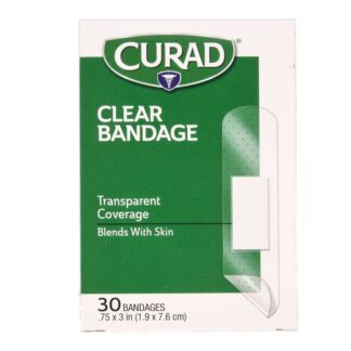 Curad Bandages 30Ct Plastic Clear #320854