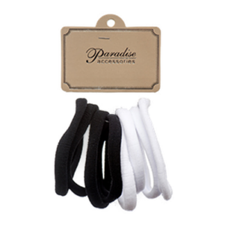 Hair Tie 8Ct Black & White