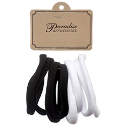 Hair Tie 8Ct Black & White