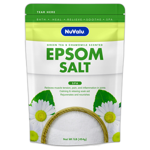 Nuvalu Epsom Salt 16 Oz Green Tea & Chamomile