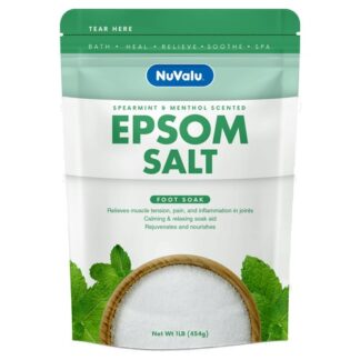 Nuvalu Epsom Salt 16 Oz Foot Soak Spearmint & Menthol