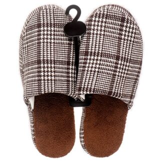 Hw Winter Slippers W/ Checker Print Asst Clr #Sl324