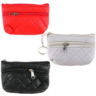 Key Chain Coin Purse 2 Pockets Asst Color