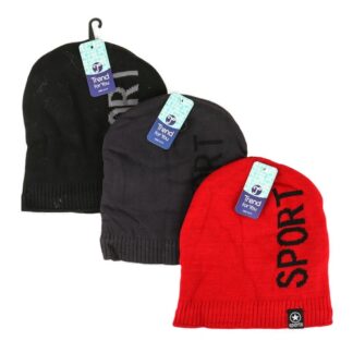 Hw Men Beanie W/Fur Inside 'Sport' Asst Color