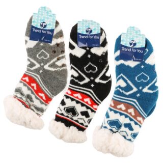 Hw Girl Thermal Socks Heart Design Asst Colors
