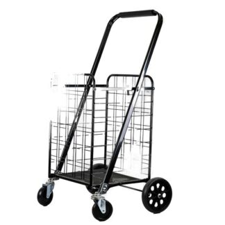 Shopping Cart Heavy Duty Medium Black 360 Spinning