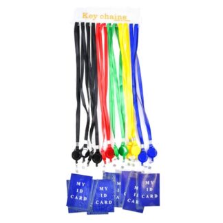 Key Chain W/ Id Card Holder Asst Colors
