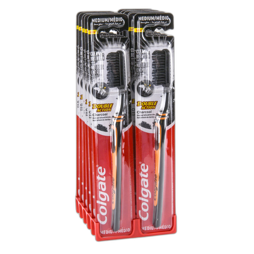 Colgate Toothbrush Double Action Charcoal Medium