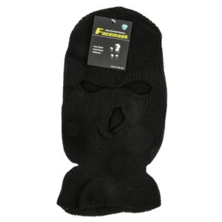 Hw Knitted 3 Hole Face Mask "Black"