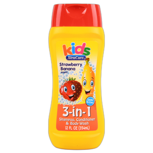 Xtracare Kids 3In1 Body Wash Strawberry Banana 12 Oz