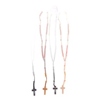 Wood Beads Cross Necklace