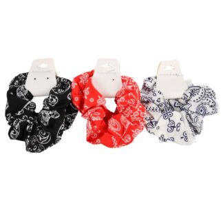 Hair Tie Asst Colors W/Paisley Design #Sq044