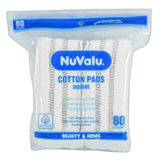 Nuvalu Cosmetic Pads 80Ct Square