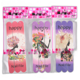 Nail Files 3Pcs Set Asst Flower Design