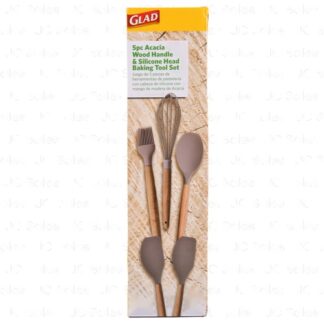 Glad Acacia Wood & Silicone Baking Tools 5 Pc